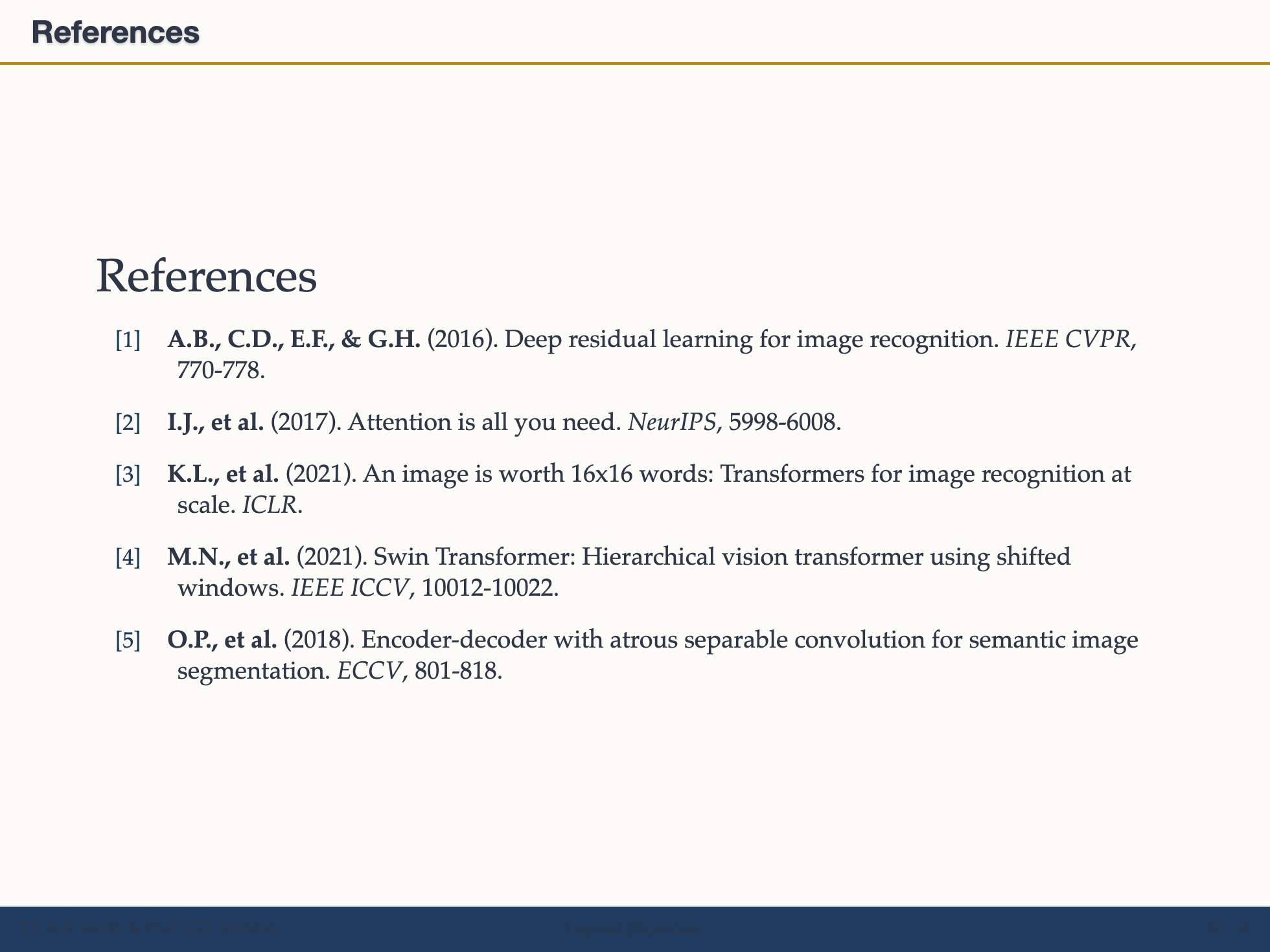References Layout Example
