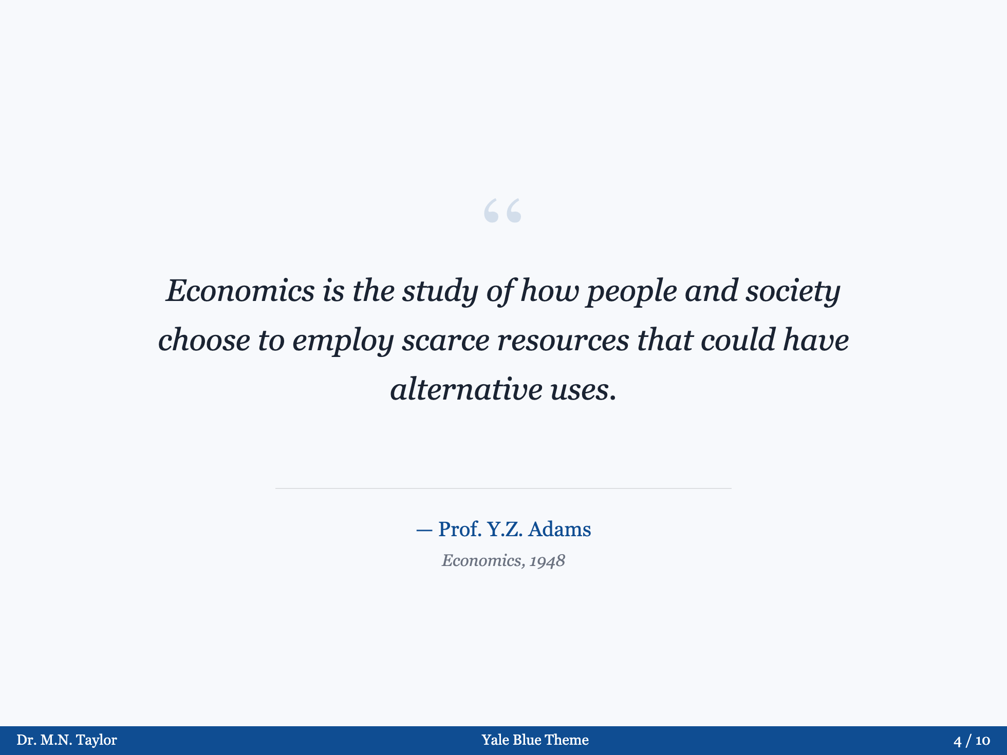 Yale - Quote
